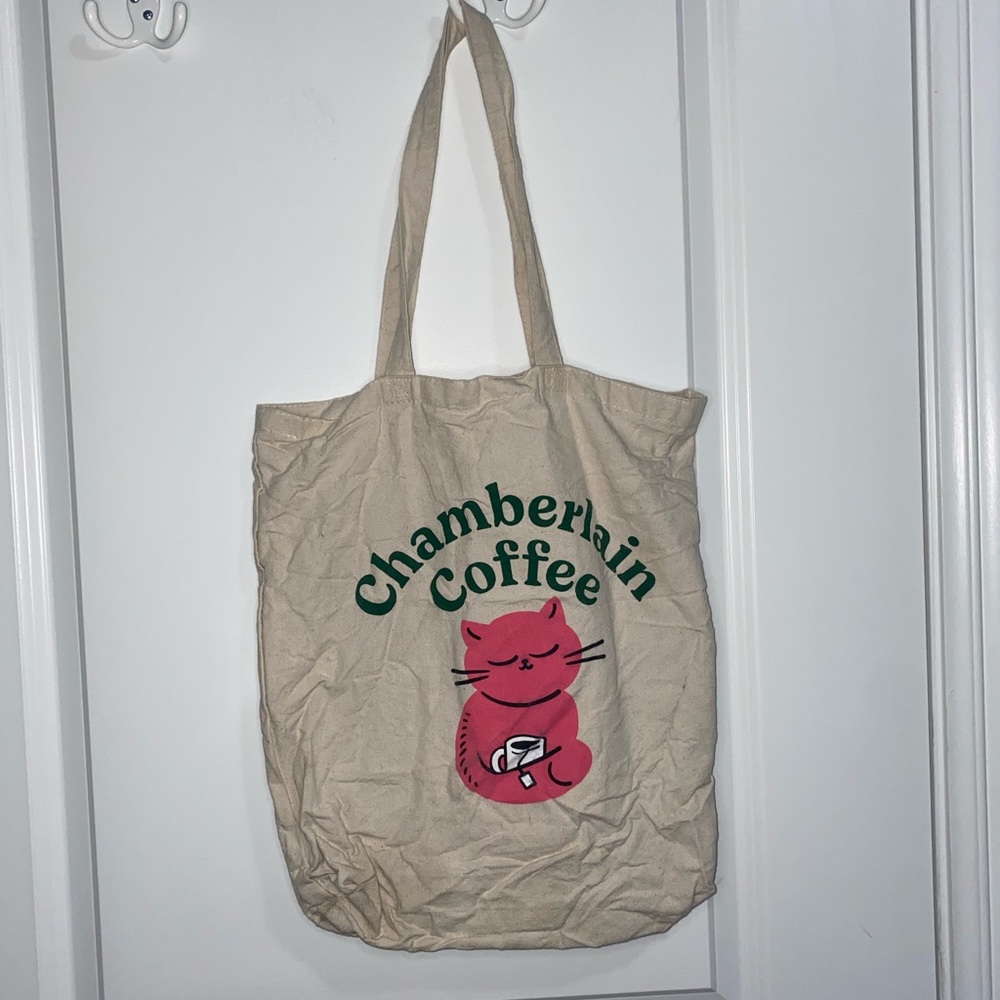 Emma Chamberlain Coffee Cat Canvas Tote Bag